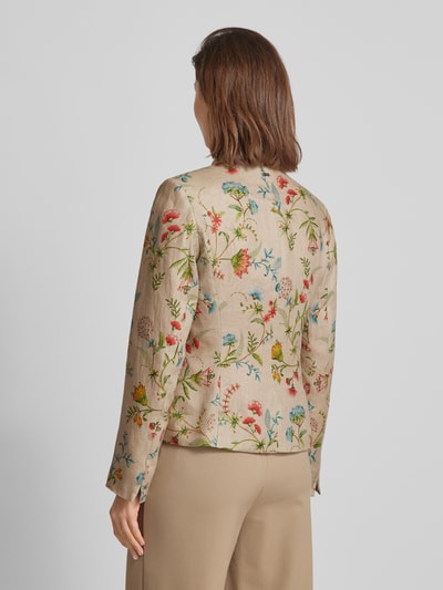 WHITE LABEL Linnen blazer met bloemenprint Zand - 5