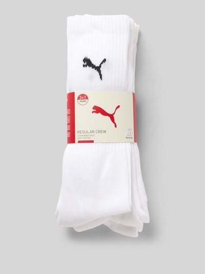 PUMA Skarpety z nadrukiem z logo w zestawie 4 szt. Biały 3