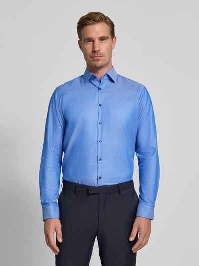 Jake*s Regular fit zakelijk overhemd met kentkraag Koningsblauw - 4