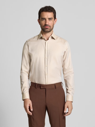 Christian Berg Men Regular Fit Business-Hemd mit Kentkragen Sand 4