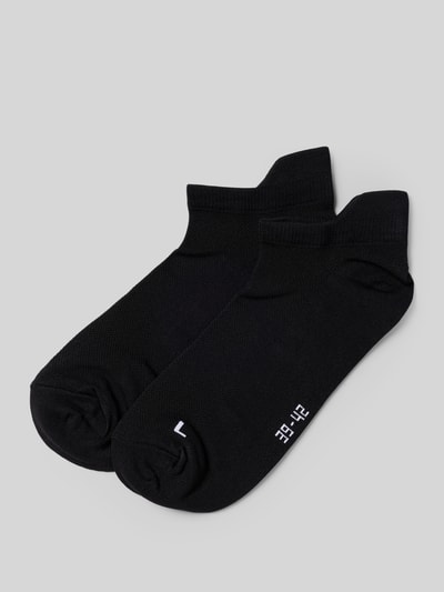 Produktfoto, Summer Running Socks im 2er-Pack mit gerippten Bündchen von Snocks, schwarz, Material-Mix mit Stretch, erhöhte Rückseite.