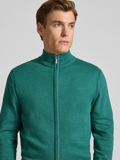 Tom Tailor Regular fit gebreid jack van puur katoen Smaragdgroen - 3
