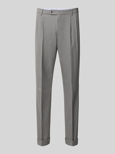 Produktfoto, Schmale Hose aus reiner Schurwolle Modell 'H-Perin' von BOSS in Hellgrau mit glatter Struktur, schmale Passform, Herren Schmale Hose von BOSS