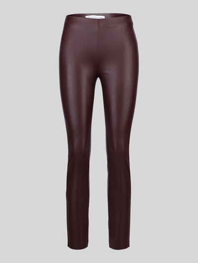 Raffaello Rossi Slim fit kunstleren broek van viscosemix model 'RESA' Bordeaux - 2