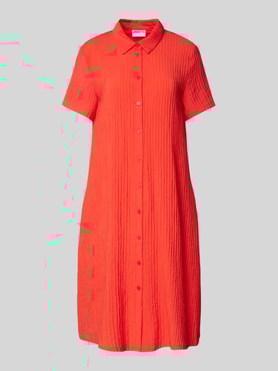 Jake*s Casual Knielanges Hemdblusenkleid mit Strukturmuster Kirsche 2