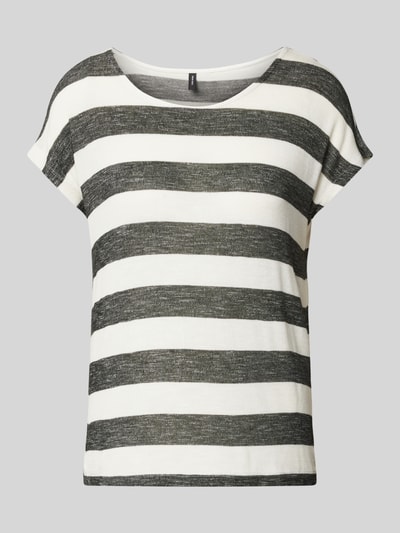 Vero Moda Relaxed Fit T-Shirt aus Viskose-Mix Modell 'WIDE STRIPE' Black 2