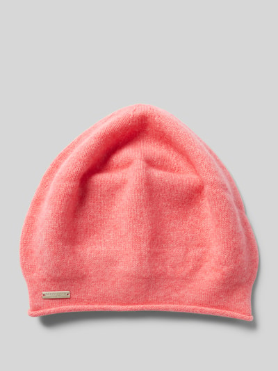 Seeberger Czapka beanie z detalem z logo Mocnoróżowy 1