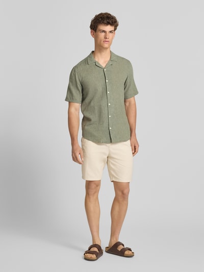 ONLY & SONS Regular Fit Shorts aus Baumwoll-Leinen-Mix Modell 'LINUS' Beige 1