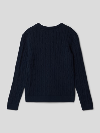 Gant Strickpullover mit Zopfmuster Modell 'SHIELD' Blau 3