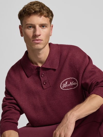 ANOTHER COTTON LAB Strickpullover mit Label-Details Bordeaux 3