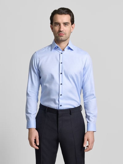 Christian Berg Men Regular Fit Business Hemd aus Baumwolle mit Kentkragen Bleu 4