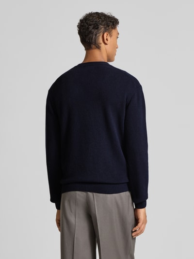 Casual Friday Gebreid jack met V-hals, model 'KARL' Marineblauw - 5