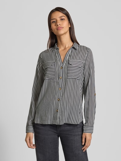 Vero Moda Regular fit overhemdblouse van pure viscose, model 'BUMPY' Zwart - 4