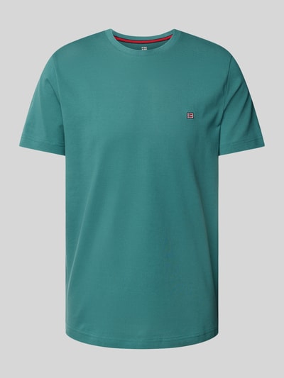 Christian Berg Men T-shirt met labelstitching Metallic groen - 2