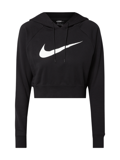 Nike Skrócona bluza z kapturem o kroju standard fit z nadrukami z logo Czarny 2