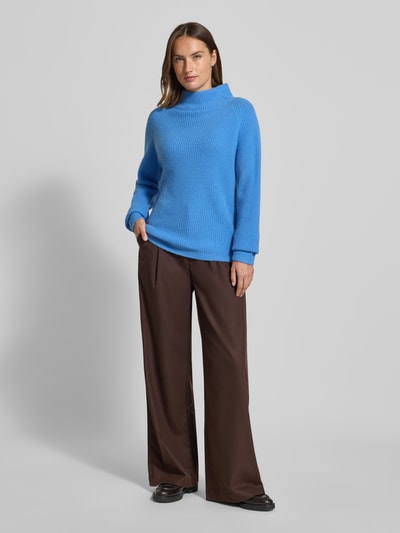 Fynch-Hatton Gebreide pullover van kasjmier met opstaande kraag Koningsblauw - 1