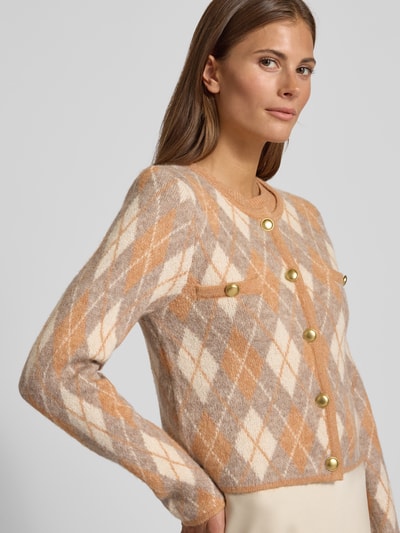 SUNCOO PARIS Strickjacke mit Rundhalsausschnitt Modell 'GUILAIN' Camel 3