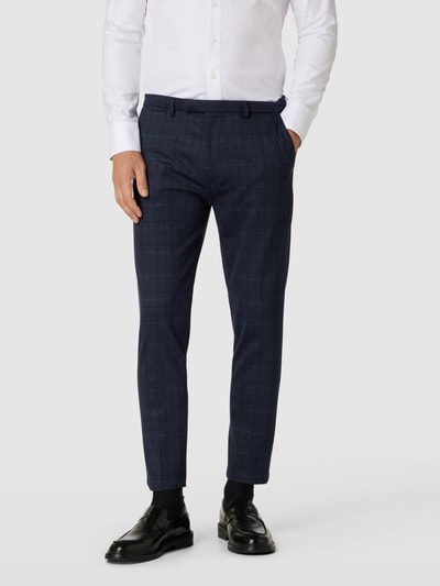 Cinque Pantalon met bandplooien, model 'Beppe' Donkerblauw - 4