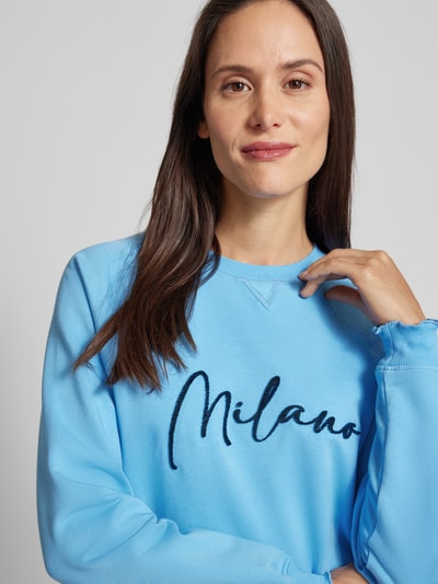 Rich & Royal Sweatshirt mit Statement-Applikation Hellblau 3