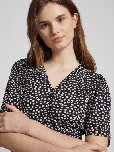 Pieces Midi-jurk met all-over print, model 'TALA' Zwart - 3