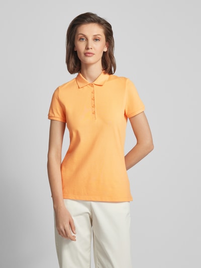 Montego Regular Fit Poloshirt in unifarbenem Design Neon Orange 4