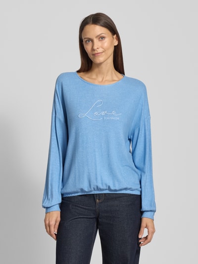 Tom Tailor Bluza o kroju regular fit z mieszanki wiskozy Błękitny 4