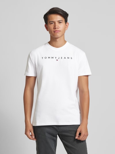 Tommy Jeans T-shirt met labelstitching Wit - 4