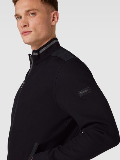 bugatti Sweatjacke mit Stehkragen und Reißverschlusstaschen Black 3