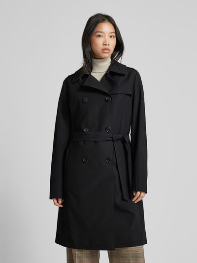 JOOP! Trenchcoat met strikceintuur, model 'Cindy' Zwart - 4