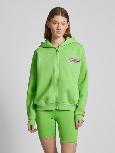 Review Powerpuff Girls x REVIEW - oversized sweatjack met ritssluiting Neon groen - 4