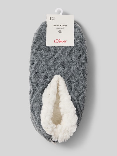s.Oliver RED LABEL Huisschoenen met warme voering van teddybont  Antraciet - 3