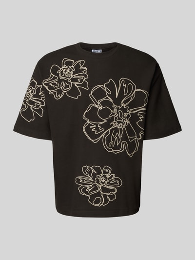 Jake*s Studio Men Relaxed Fit T-Shirt mit Rundhalsausschnitt Dunkelbraun 2