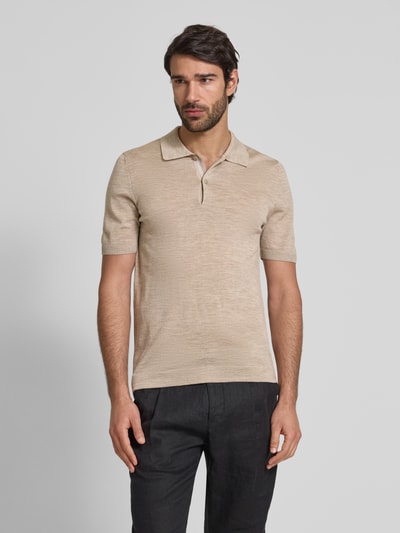MAERZ Muenchen Regular fit poloshirt met ribboorden Zand - 4
