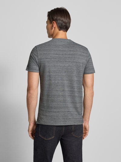 camel active Regular fit T-shirt met ronde hals, model 'Melange' Metallic blauw - 5