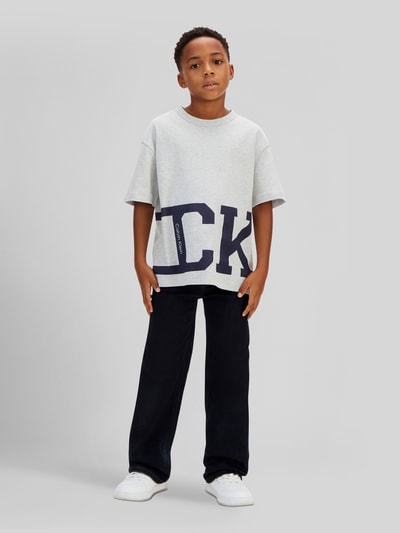 Calvin Klein Jeans Regular Fit T-Shirt aus reiner Baumwolle Mittelgrau Melange 1