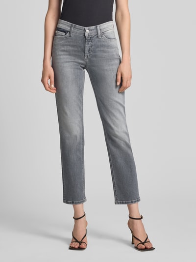CAMBIO Jeansy z bawełnianej mieszanki, krój slim fit, model 'PIPER' Jasnoszary 4