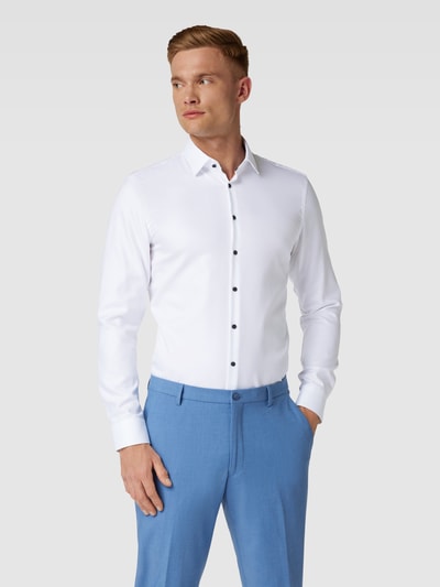 JAKE*S SUPER SLIM Slim Fit Premiumhemd mit Kentkragen Weiss 4