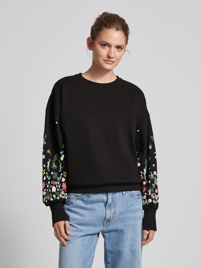 Only Sweatshirt met ballonmouwen, model 'BROOKE' Zwart - 4