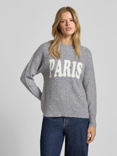 ONLY Regular fit gebreide pullover met wol model 'JERICO' Middengrijs gemêleerd - 4