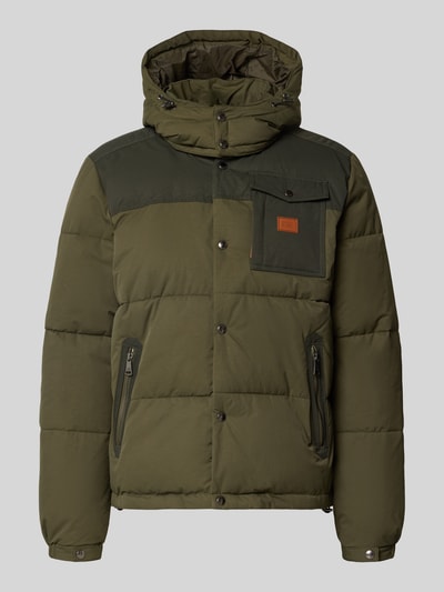 Produktfoto, Regular Fit Jacke mit Baumwoll-Anteil in Stepp-Optik von Scotch & Soda in Olivgrün, Kapuze, Brusttasche, Struktur-Mix