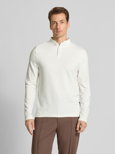 HECHTER PARIS Shirt met lange mouwen, korte knoopsluiting en labeldetail Offwhite - 4