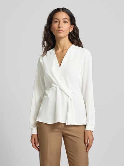 Rinascimento Regular Fit Bluse mit Knoten-Detail Offwhite 4