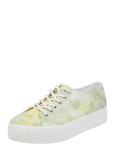 Vagabond Sneakers van canvas in batiklook, model 'Peggy' Lichtgeel - 1