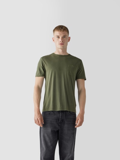 Officine Générale T-Shirt mit Brusttasche Schilf 4