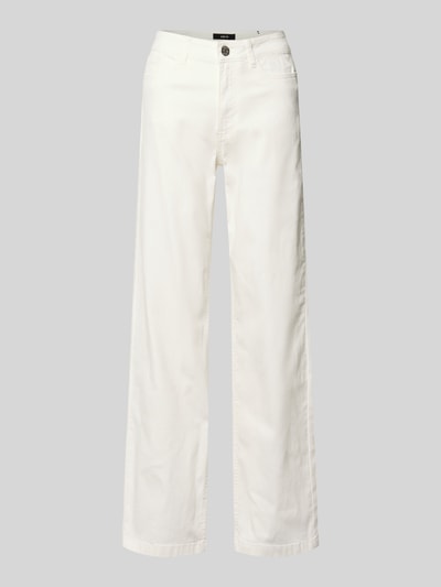 Produktfoto, Wide Leg Jeans im 5-Pocket-Design von Zero aus weißem Baumwoll-Mix mit Stretch-Anteil, ausgestellter Schnitt, glatte Textur