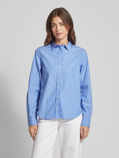 Gant Overhemdblouse met labelstitching Lichtblauw - 4