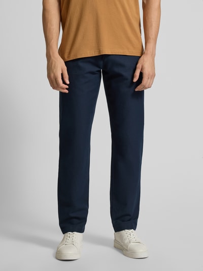 Marc O'Polo Chinosy o kroju tapered fit z mieszanki bawełny i lnu model ‘OSBY JOGGER’ Granatowy 4
