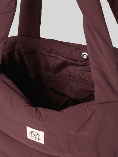 MSCH Copenhagen Shopper in doorgestikte look met logopatch, model 'Sasja' Donkerbruin - 5