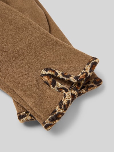 EEM Regular Fit Handschuhe mit Animal-Print Hellbraun 2