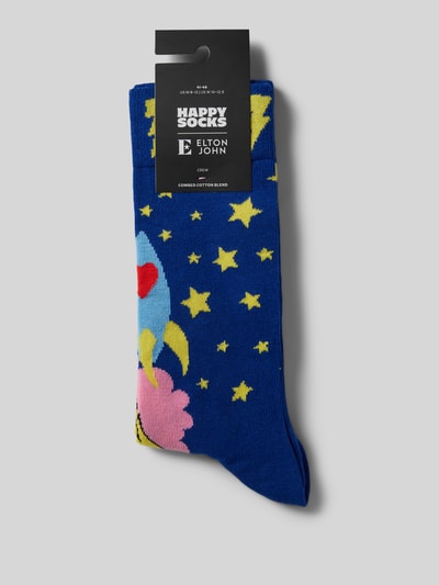 Happy Socks Sokken met motiefprint, model 'Rocket Man' Marineblauw - 3